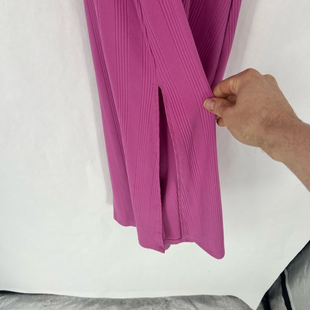 Aerie ribbed one shoulder ribbed midi dress pink - Picture 9 of 11